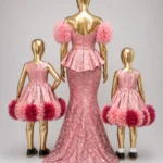 Blush Legacy Zigham family occasion set, mannequin back view