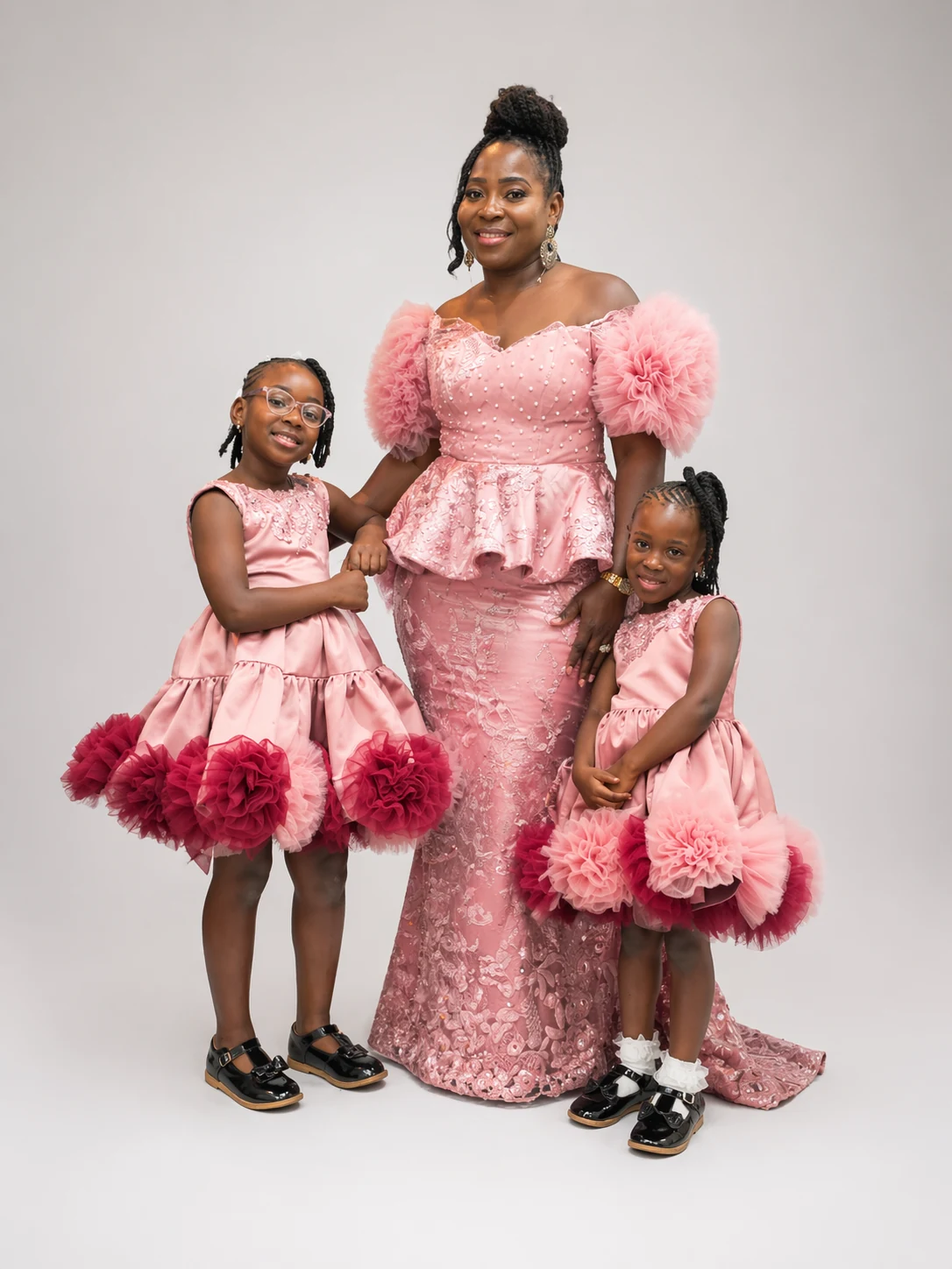 Blush Legacy Zigham coordinated mother and daughters occasion looks