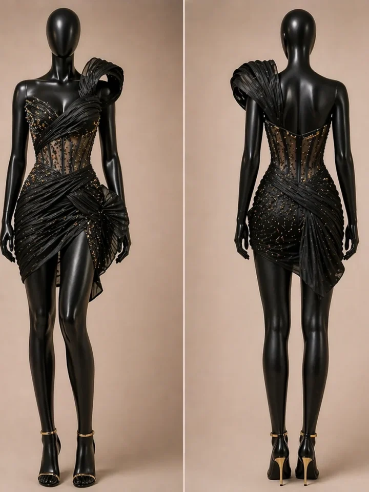 Sculpt Mini Edge Zigham black and gold couture design board with front and back views